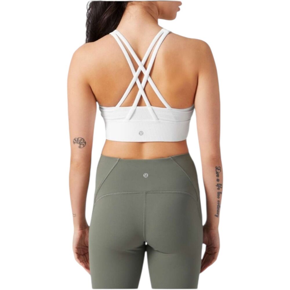 Lululemon White Energy Sports Bra High Neck Support B–DDD Cups Women’s 8